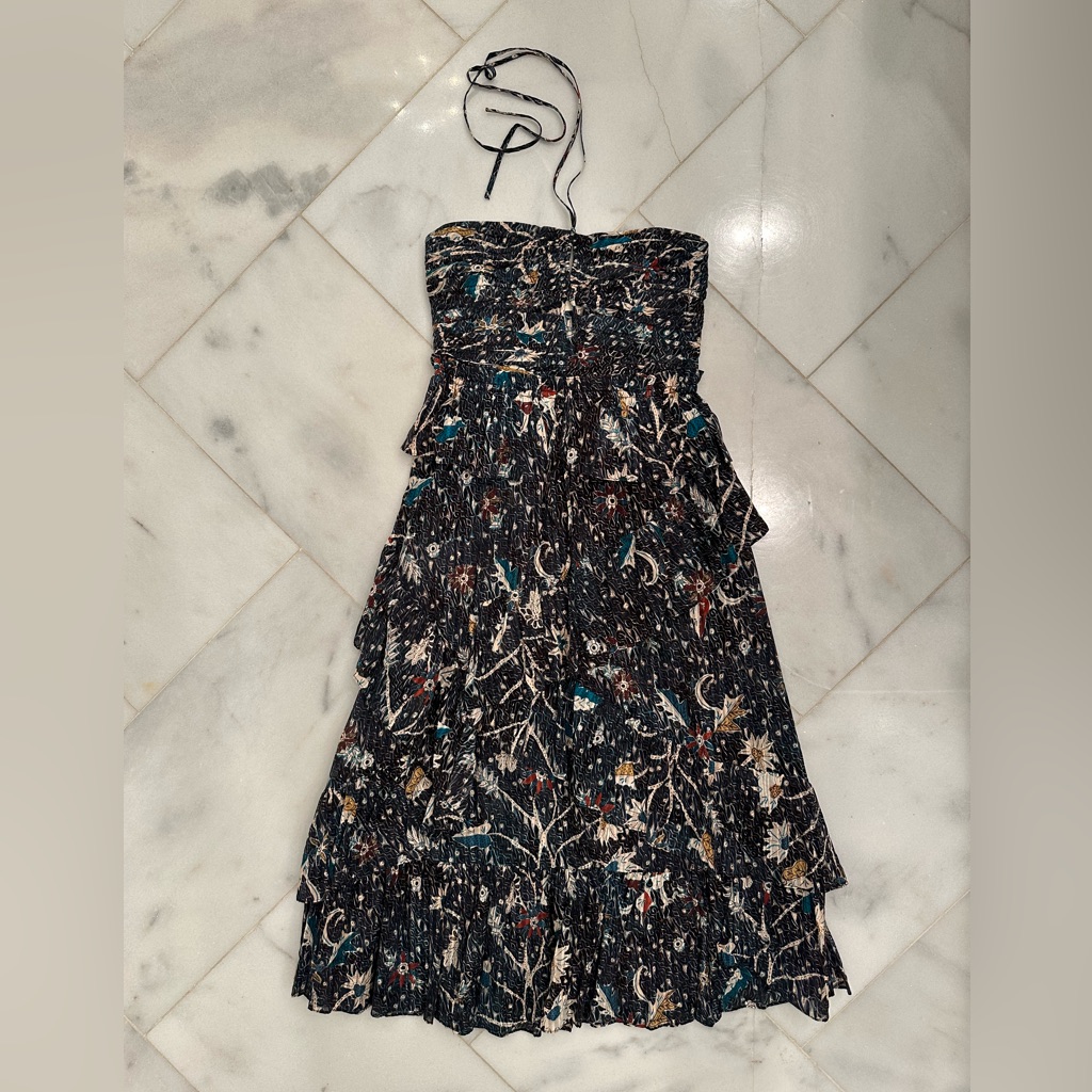 Ulla Johnson- Floral Black Halter Dress, Size 4, Never Been Worn.